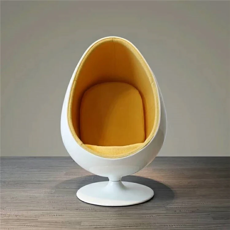 
China Manufacturer Furniture Leisure Lounge Modern Oval Egg Pod Chair Leather Egg Shape Swivel Living Room Chairs 