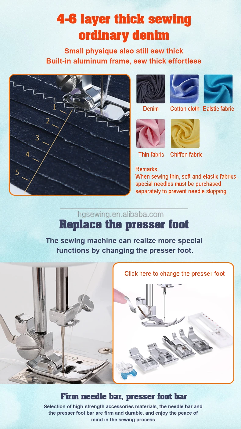 VOF FHSM-705 Garment Shops table top household factory price sewing machine machine a coudre