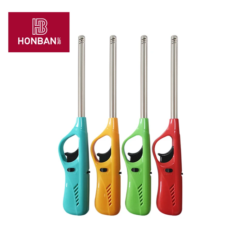  Long Candle Butane Stove BBQ Gas Lighter Wholesale plastic Electric Flame Refillable For Kitchen