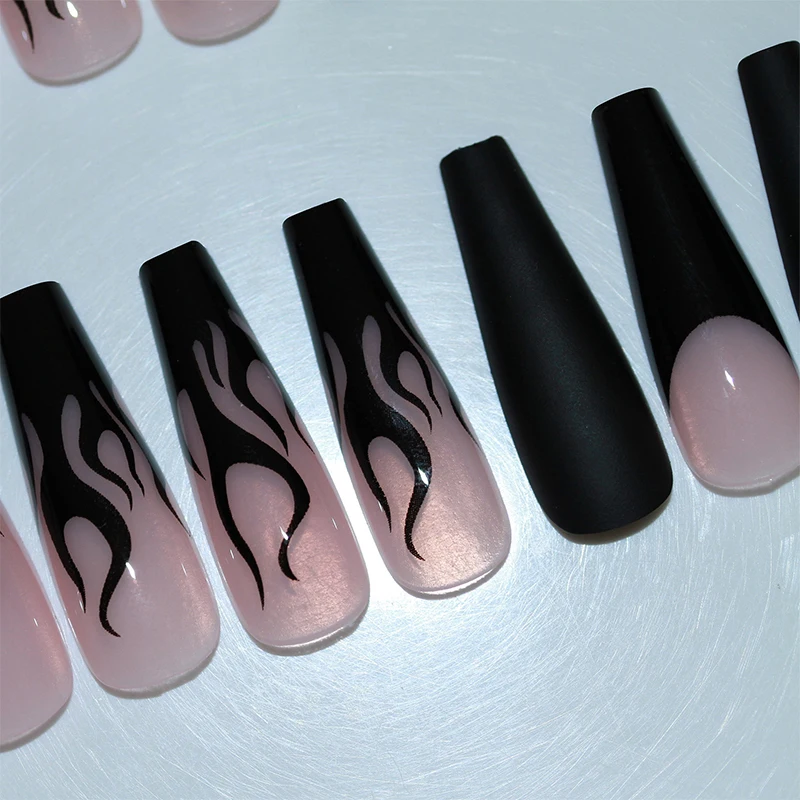 Matte Gel Polish Uv Press On Coloured Pre-Glue False Nails Custom Press On Nails Wholesale Nails