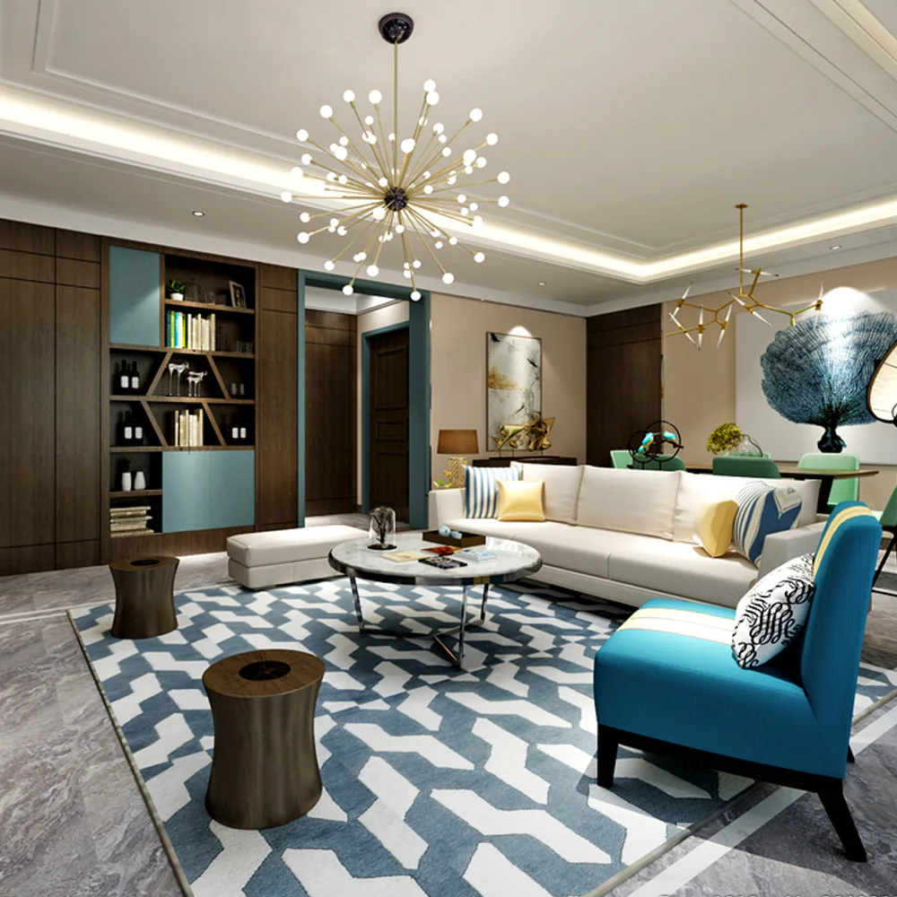 Nordic style modern minimalist bamboo fiber wear-resistant luxury living room carpet