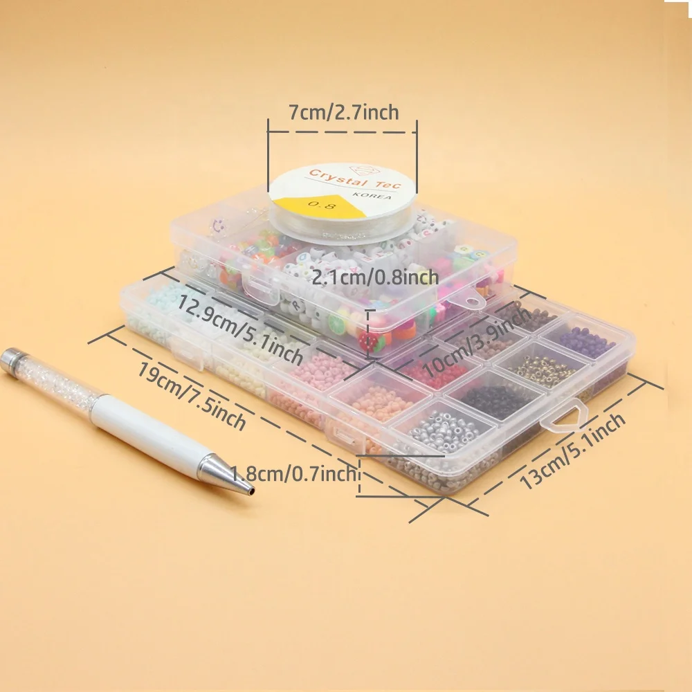 Box Set Glass Seed Beads Clay Acrylic Beads With Tools For Jewelry Making Bracelet Rings DIY Handmade Accessories Jewelry Kit