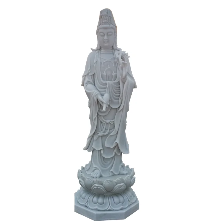 White Marble Buddha Statue Carving Large White Stone Sculpture Marble Buddh