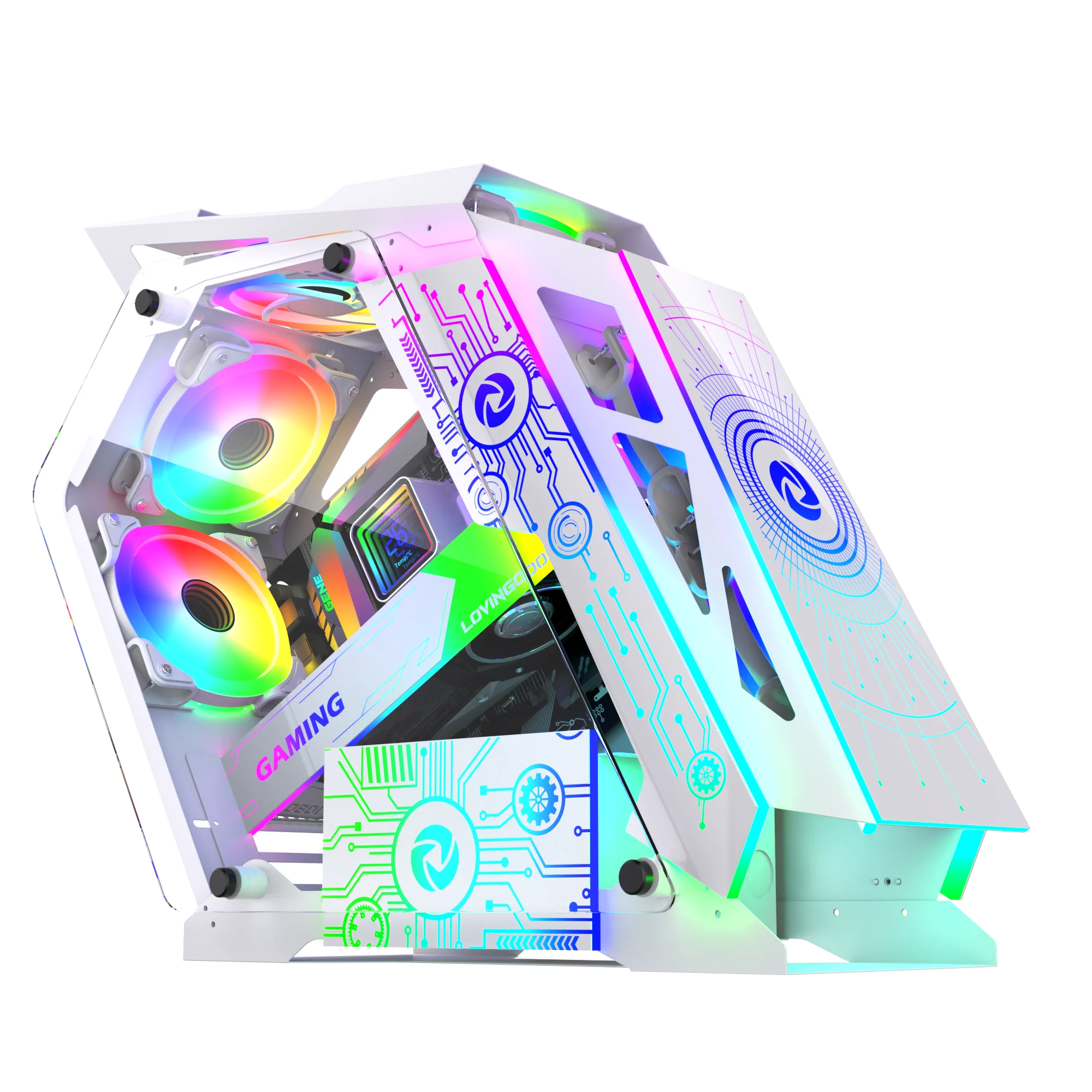 Lovingcool Factory OEM Gaming Comput Case MATX PC Case USB3.0 Tempered glass computer case & Towers With Fan Cooler Chassis CooL