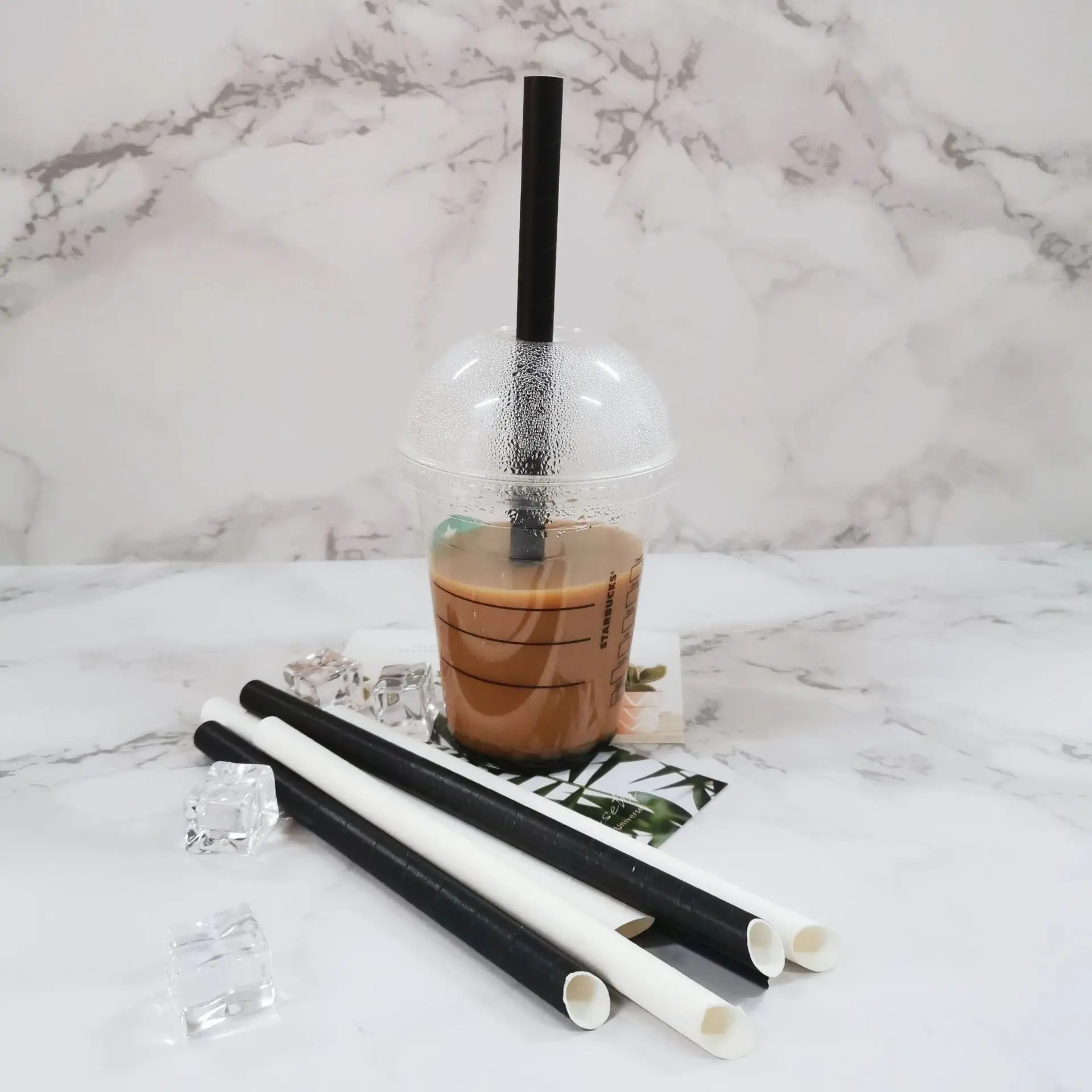 
Biodegradable 100% Recycled Eco Friendly Large Size Paper Straws White Paper Bubble Tea Drinking Straws 