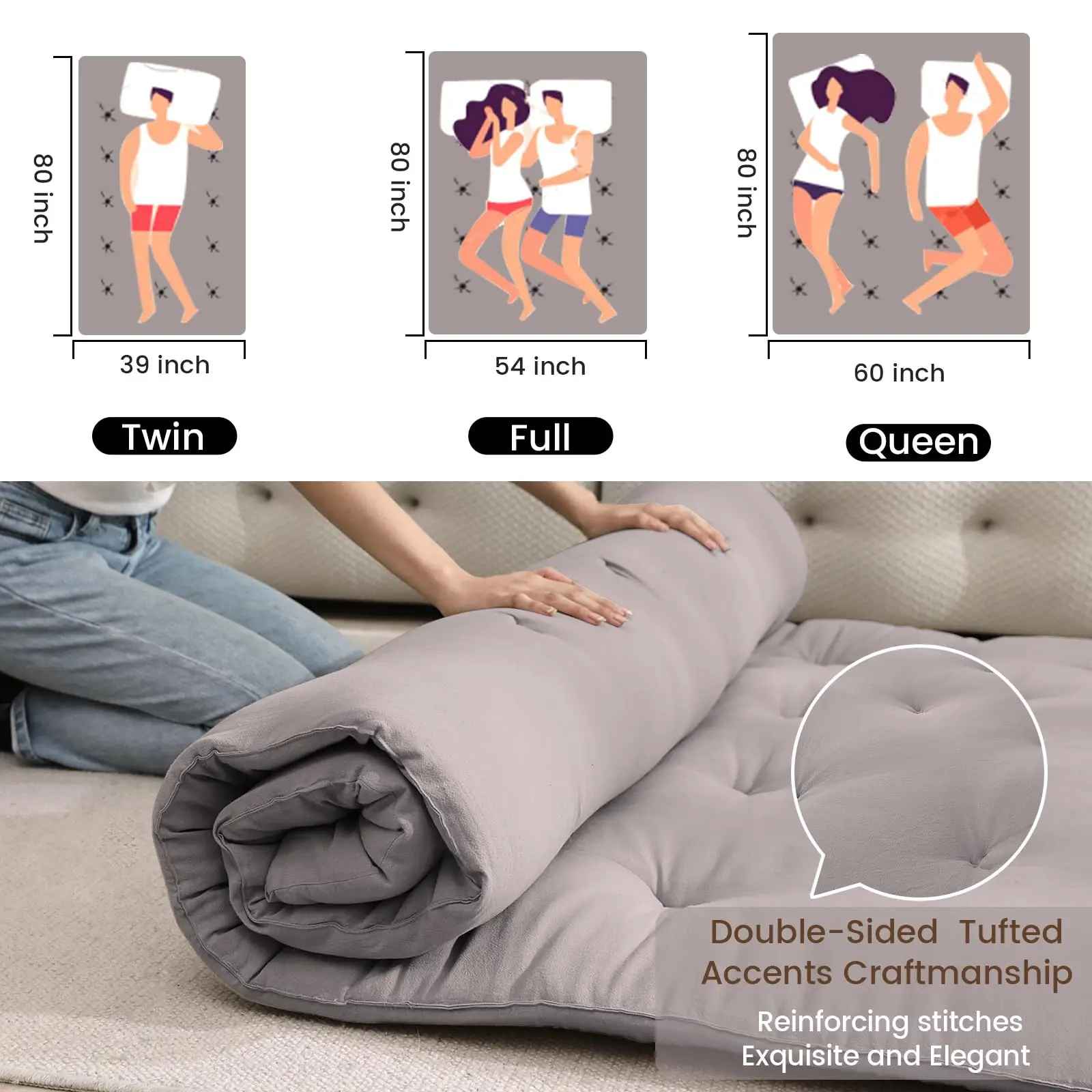 comfortable soft foldable thick floor futon tatami single mattress