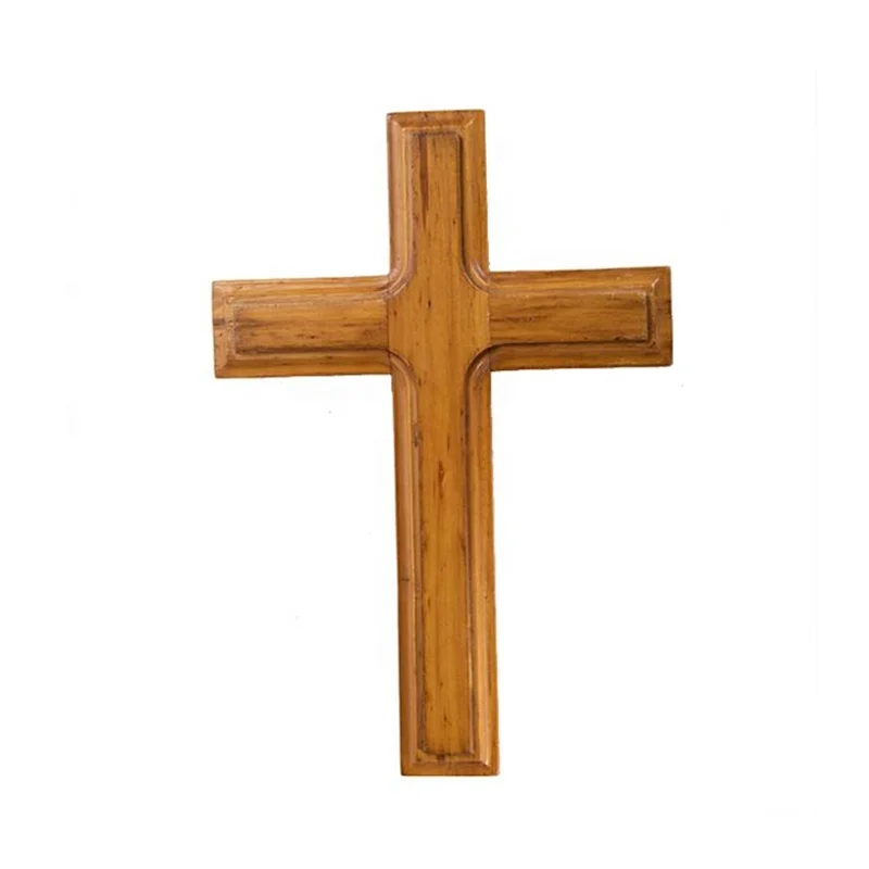 In Stock Brown Church Wooden Cross Wall Hanging Home Decoration