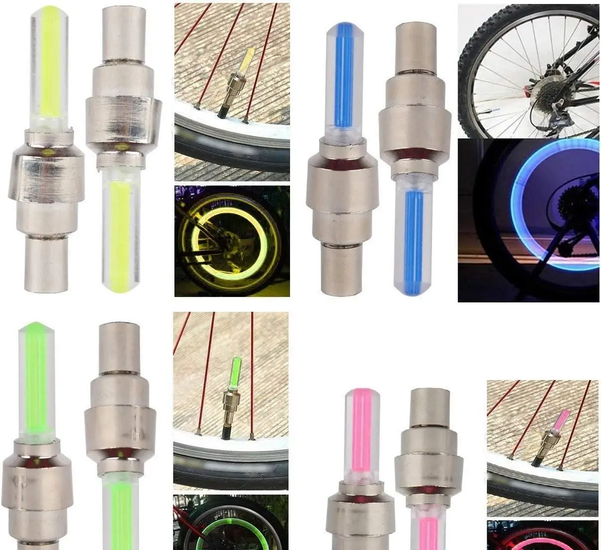 Istaride Bicycle Spoke Lights Neon Bicycle Rear Light Mini LED Mountain Bike Wheel Taillight Tire Bicycle Lights For Wheels