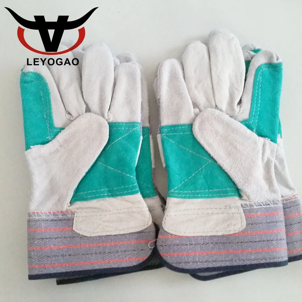 
China manufacture breathable summer work BC grade split leather hand gloves for construction 
