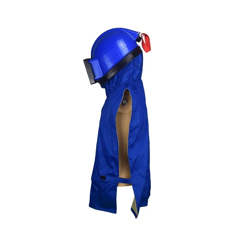 ABS material with canvas shawl blasting safety protection flat glass oxygen blasting helmet