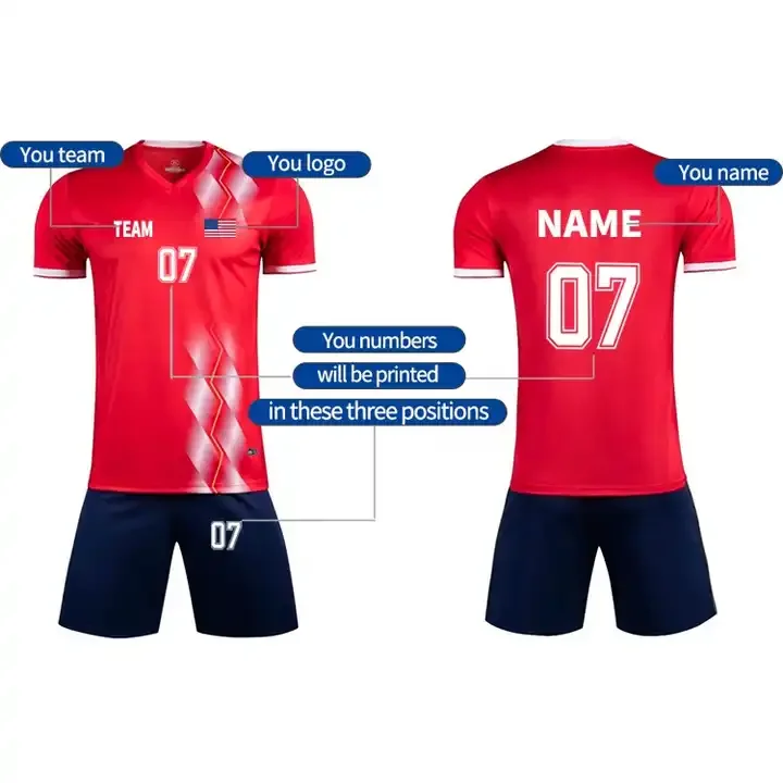 Custom logo Team wholesale football soccer uniform personalized football t-shirt soccer wear soccer jersey for man