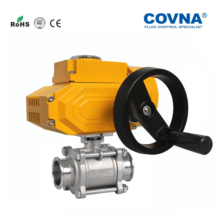 COVNA 1/4 inch to 4 inch Stainless Steel NPT / BSP Thread 2 Way 3 Piece Motor Driven Ball Valve