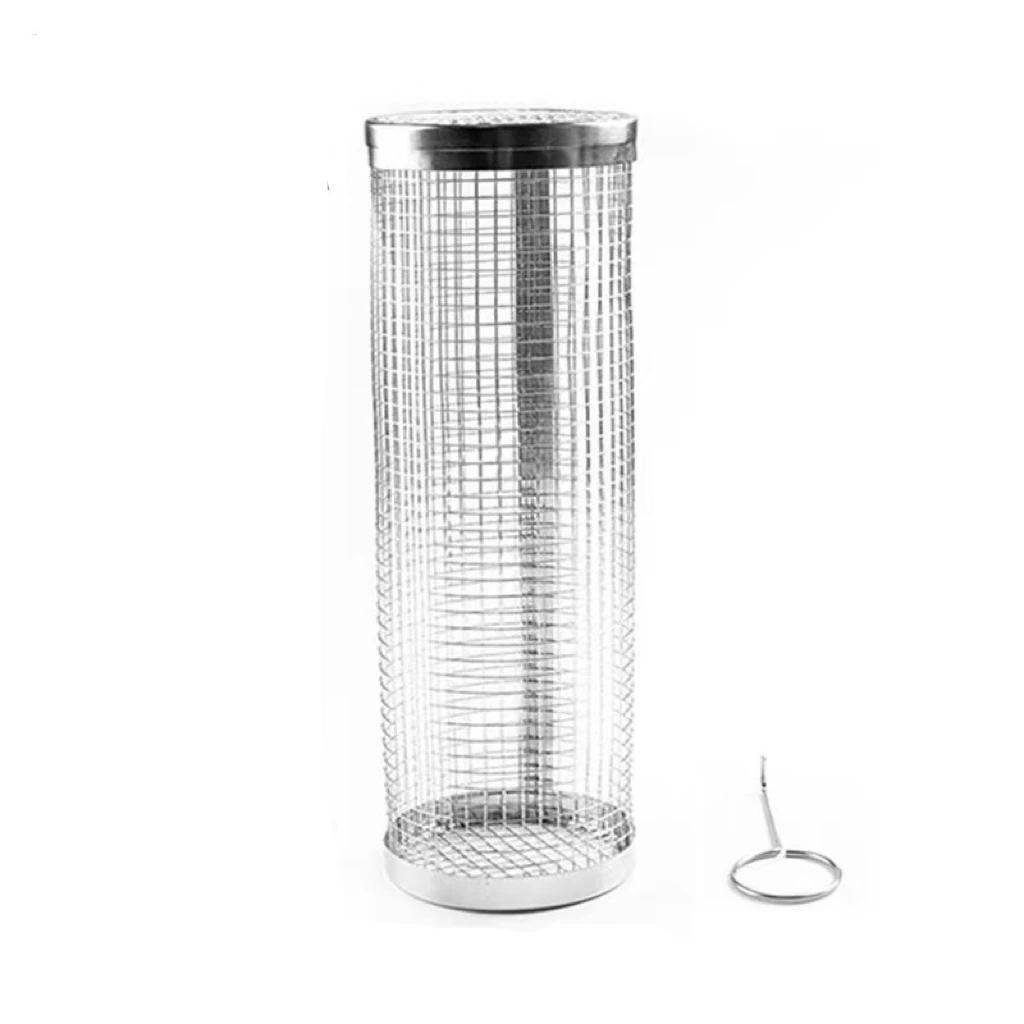 Vegetable fish rolling grilling basket bbq grill net basket with handle for outdoor frolling grilling basket