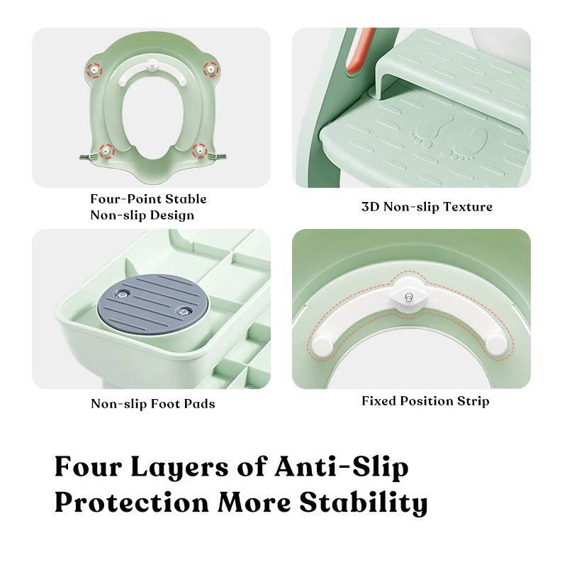 KUB Children Toilet Training Toilet Ladder Steps Seat PP Non-Slip Kids Baby Toddler Potty Training Seat with Ladder