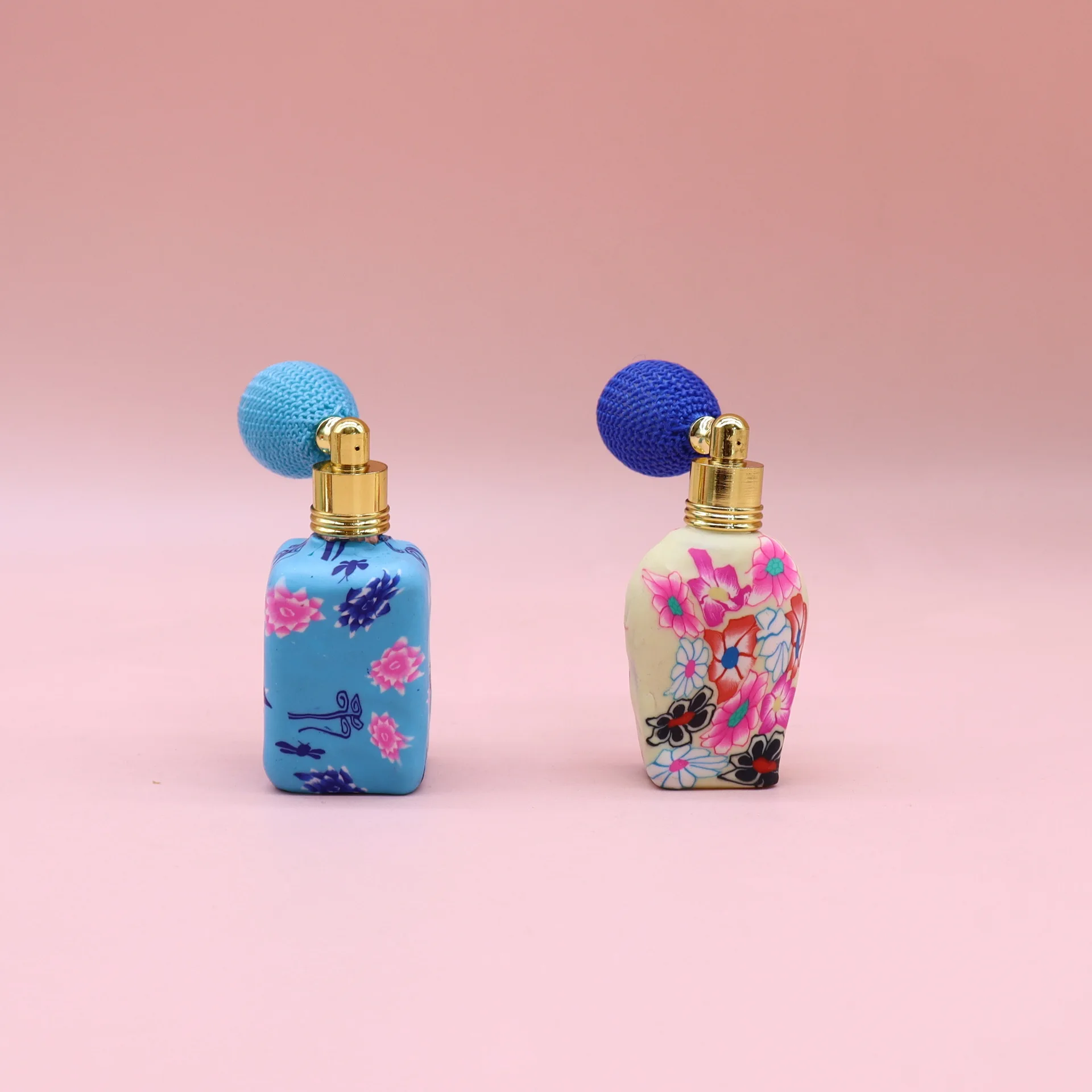 Soft Clay Perfume Bottle Wholesale Mini 8ml-15ml Bulb Atomizer Bottle Refillable Glass Fragrance Bottle with Air Bag Sprayer