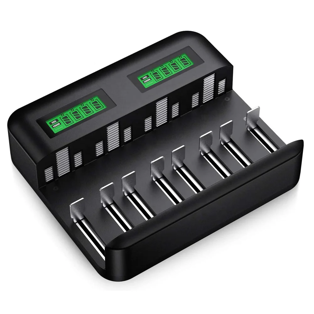 
LCD Universal Battery Charger 8 Bay AA AAA C D Battery Charger for Rechargeable Batteries Ni-MH AA AAA C D fast USB chargers 