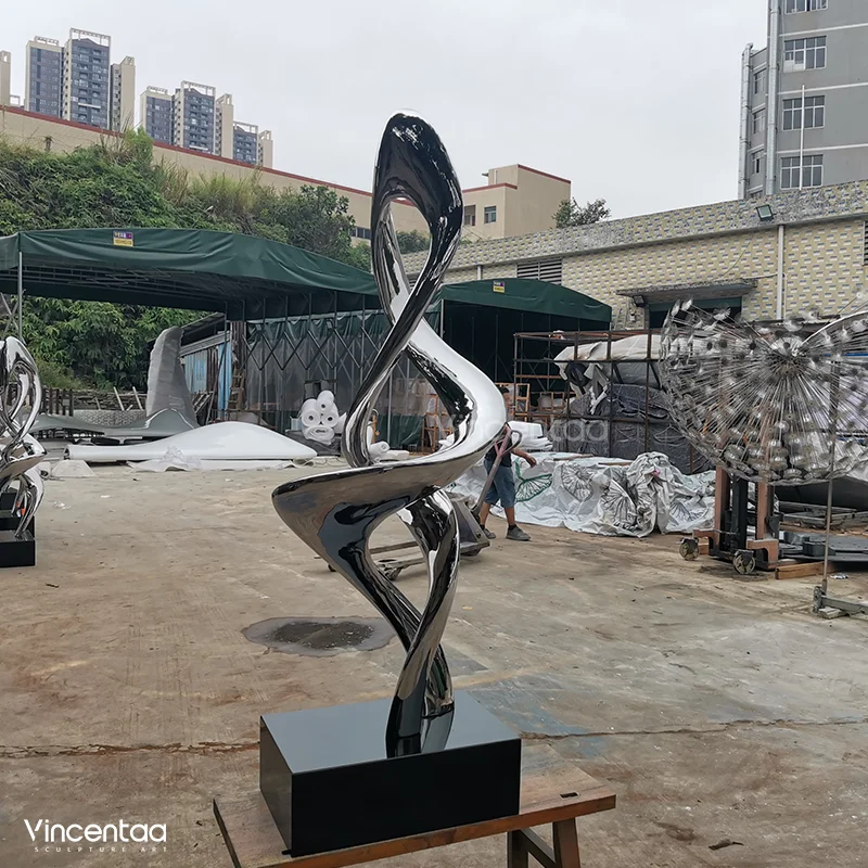Vincentaa Custom Modern Stainless Steel Twist Sculpture New Style Abstract Design Sculpture