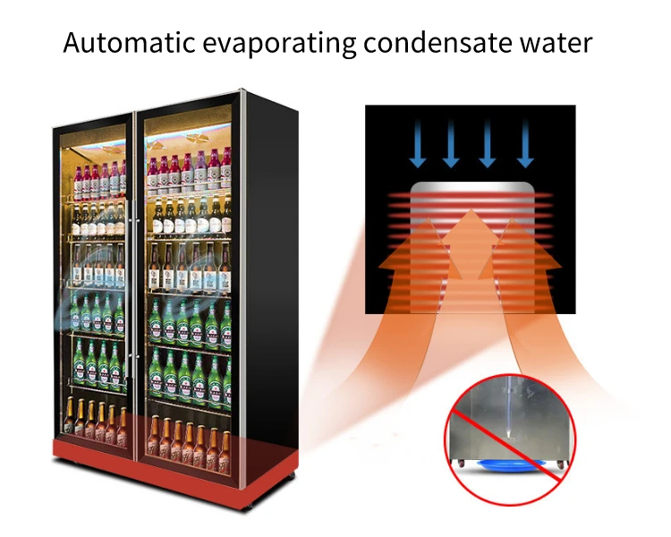 Arsenbo Fashion Commercial Vertical Beer Display Cooler Drinks Refrigerator for Supermarket