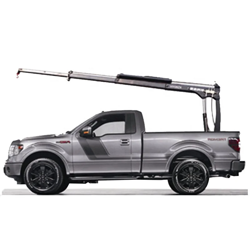 Small gruas tractor trailer portable crane 800kg folding boom crane with gasoline engine power pack