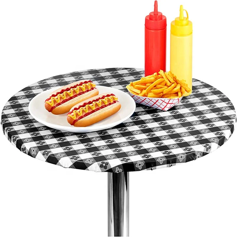 
Waterproof Plastic Vinyl Elastic Edged Fitted Indoor and Outdoor Table Covers 