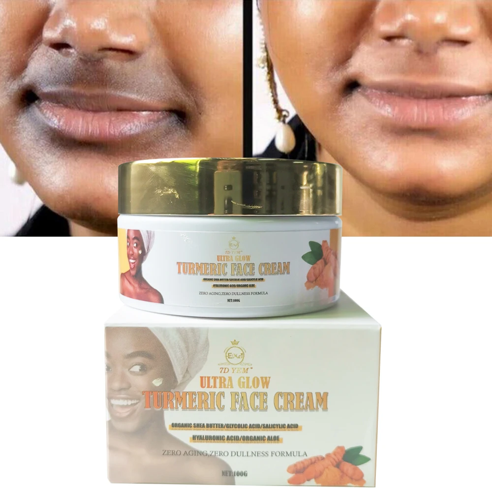 Turmeric skincare face cream acne dark spot remove whitening face natural organic women exfolition whitening skin cream