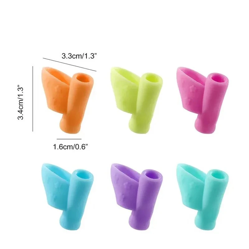 Pencils Handle Right Hand Helps Children Learn Holding Pen Writing Posture Correction Magic Fits Pencil Soft Color Random