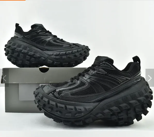 famous brand tire rubber platform sneakers INS Unisex Tire Platform Tank Sneakers Big Size 12 Walking Style Shoes for Women