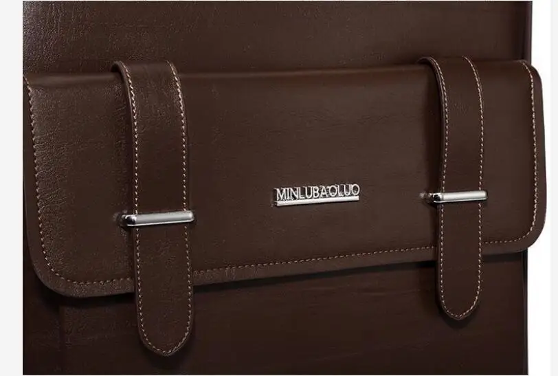 PU leather Suitcase Men Business Two Wheels Travel Luggage Suitcase Rolling Luggage Trolley Bag
