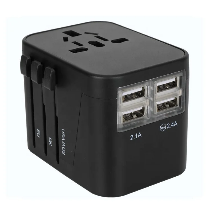 Travel Adapters International Travel Adapter Universal with 4 USB Charging Port for Business Trips Colourful