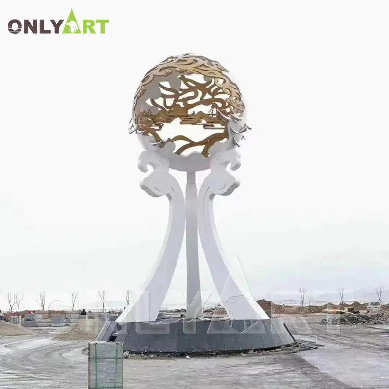 2024 Popular Art Metal Large Modern Red Symbolic Red Abstract Sword Sculpture