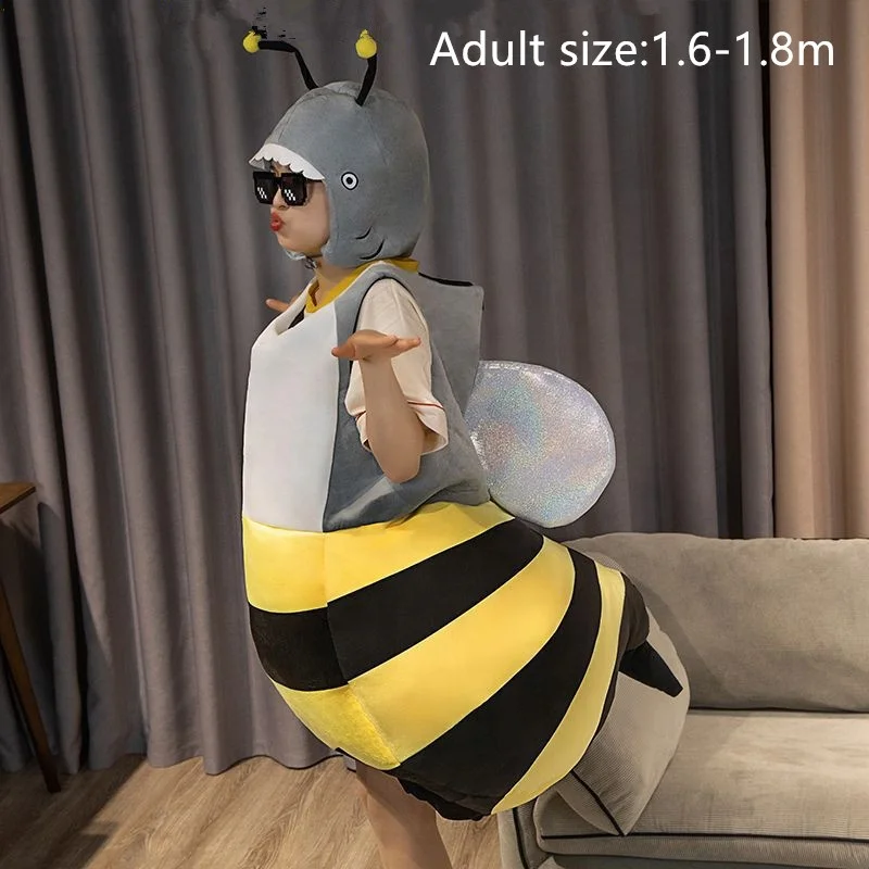 Shark Bee Costume Children Adult Novelty Animal Cosplay Cartoon Doll Suit Halloween Party Fancy Dress Accessories