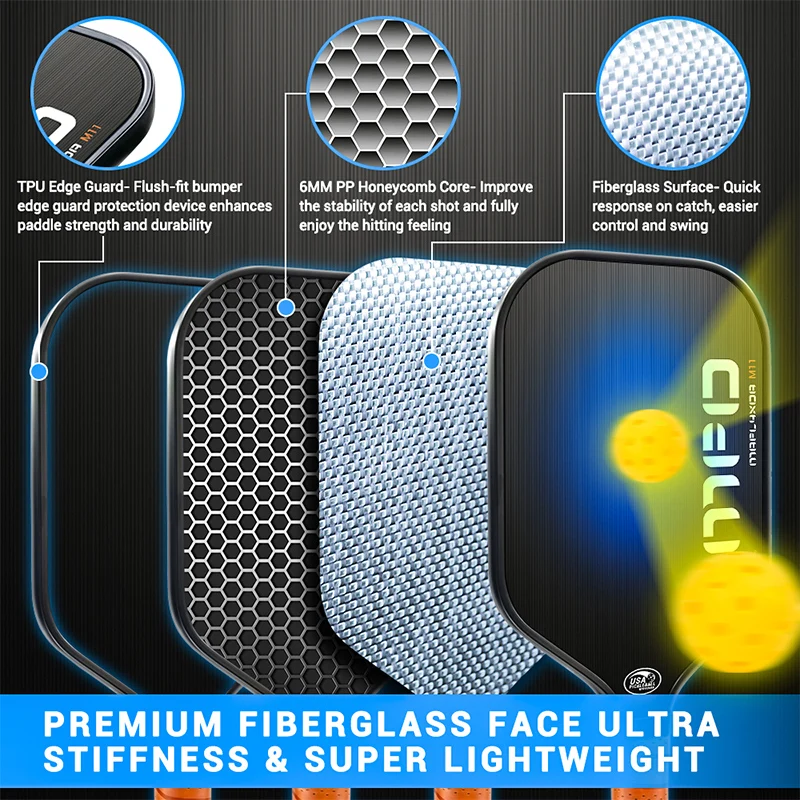 Carbon fiber pickleball paddle new design pickleball racket fabric carbon fiber pickleball paddle