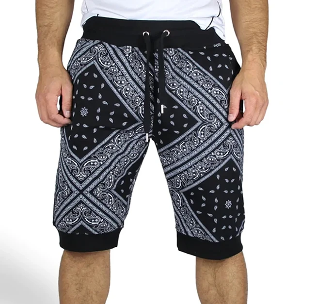 High quality jogging graphic bandana shorts