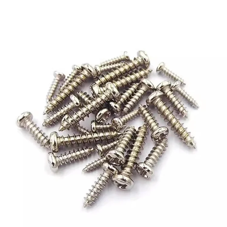 Nickel plated steel phillips pan head Self Tapping wood Screws