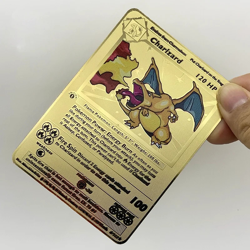 Custom PET PVC plastic metal card original Charizard playing cards game cards