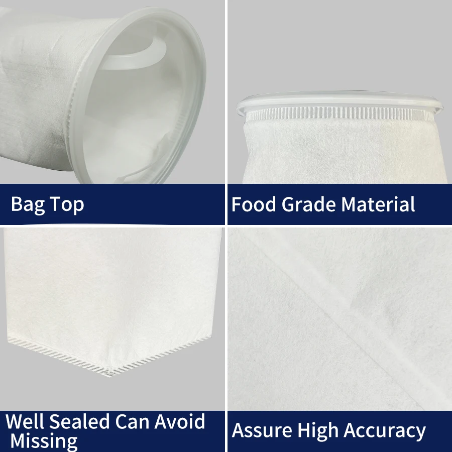 Factory Direct Sale 5# 152*56 1 50 100 200 300 micron Industrial Polypropylene/ PP Liquid Filter bag/ Filter sock