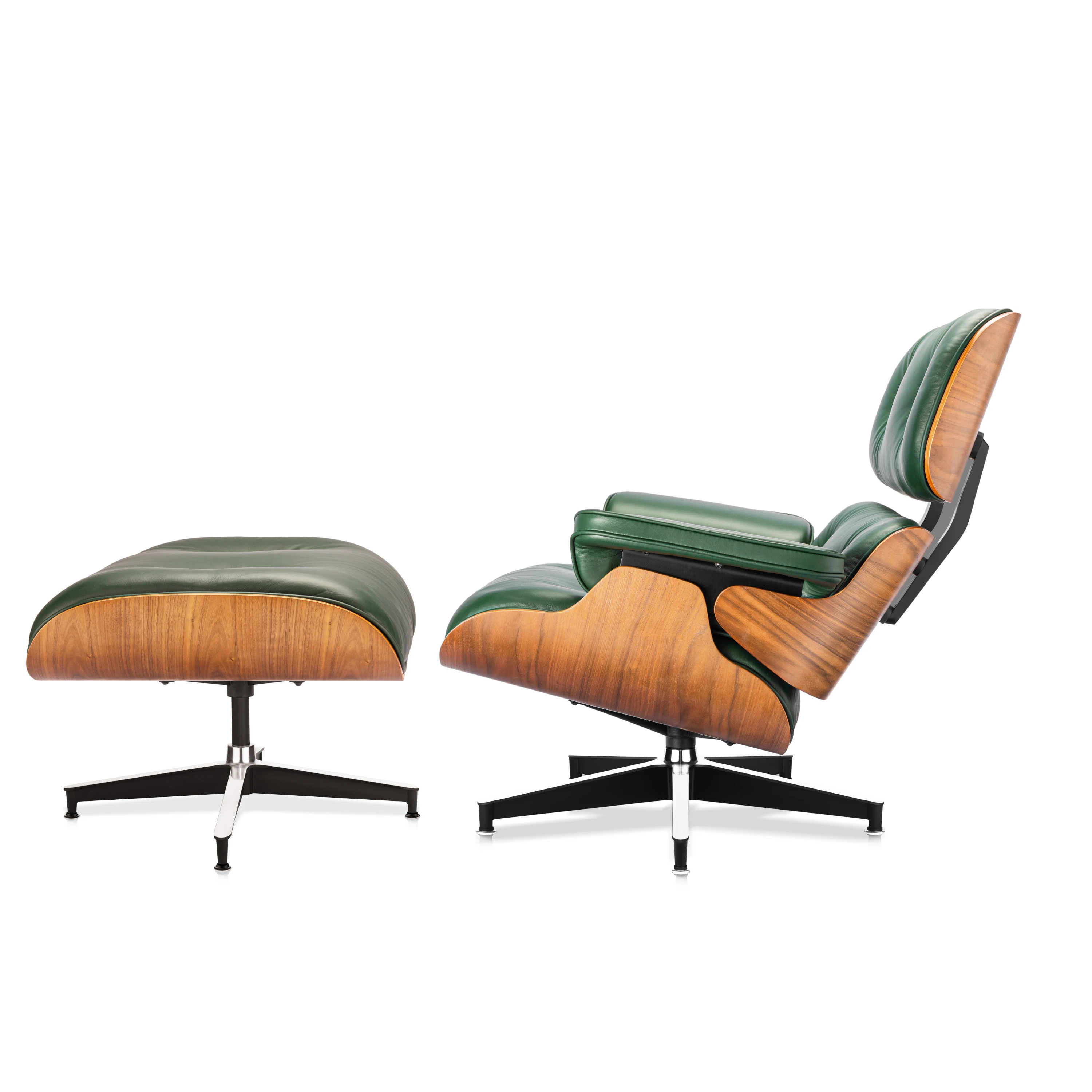 
Euramerican Style Retro Living Room Leisure Black Genuine Leather Sofa Chair Modern Eam Lounge Chair 