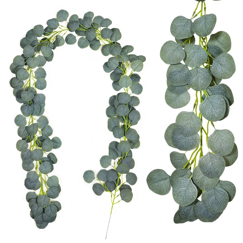 Faux Eucalyptus Garland Plant Artificial Vines Hanging Eucalyptus Leaves Greenery Garland for Wedding Backdrop Arch Wall
