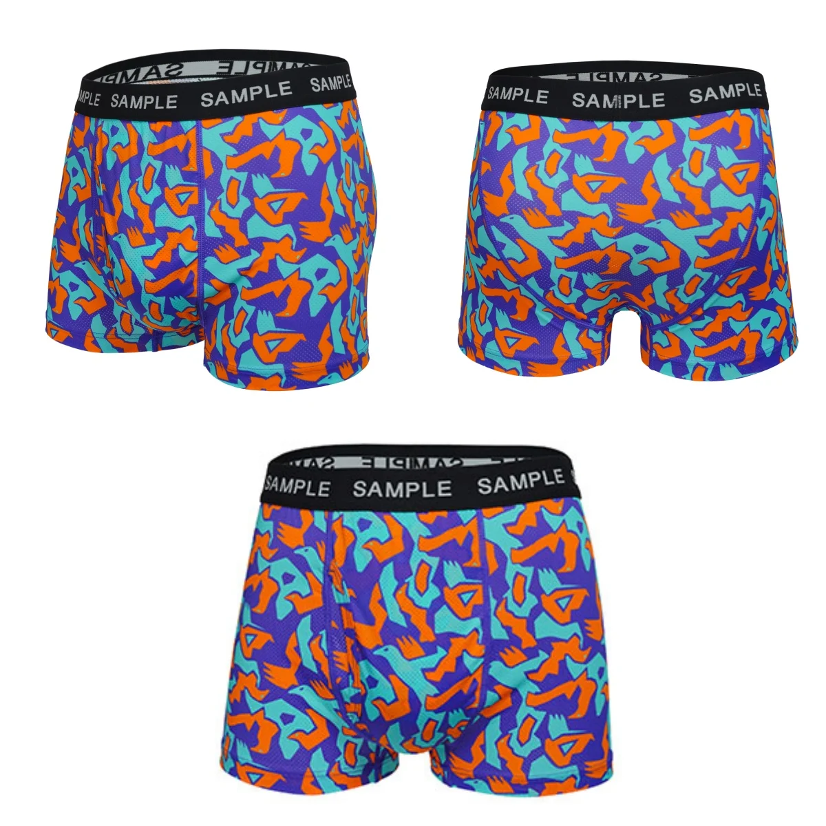 OEM ODM Underwear Manufacturer Customized Printing Customized  Mesh Sports Underwear Men Polyester Nylon Custom Boxers
