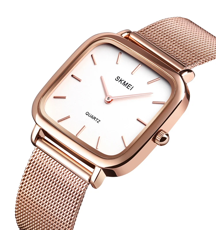 Skmei 1555 ladies stainless steel case back water resistant quartz watch