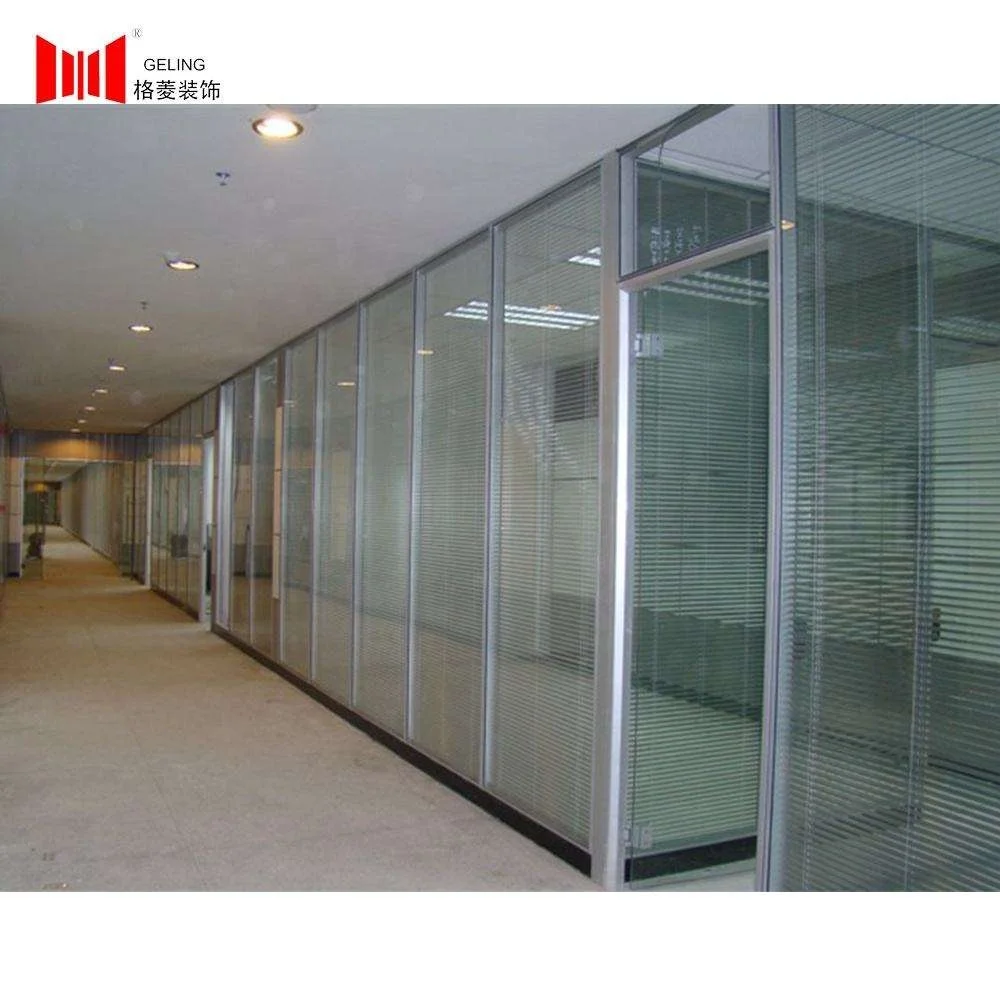 Modern cheaper aluminum double glass with blind restaurant cubicle demountable movable partition wall
