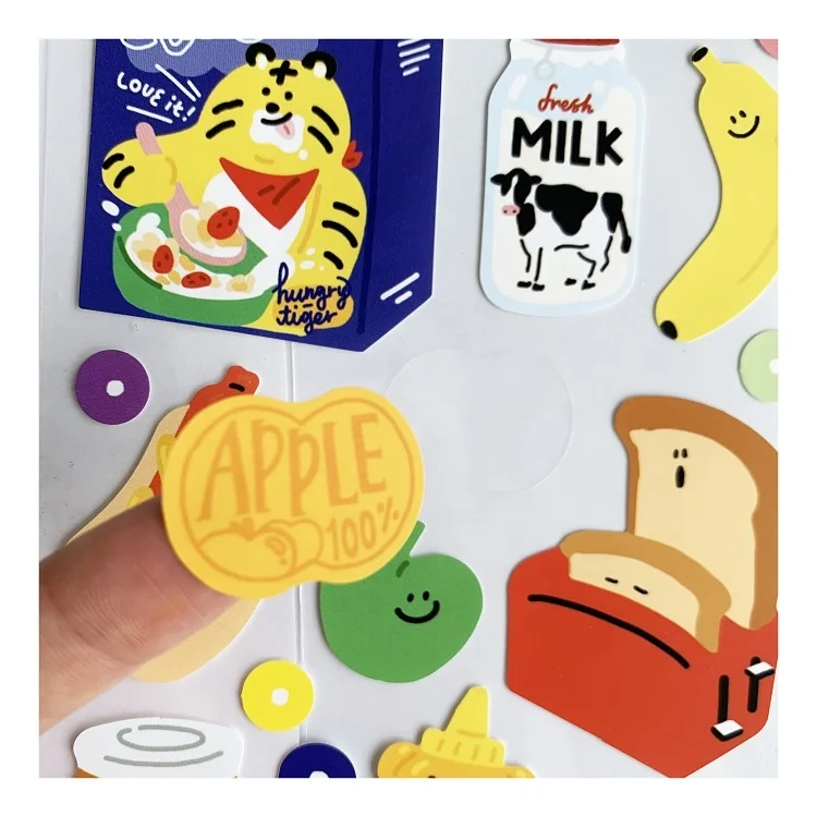 Clear Kiss Cut Sticker Transparent Foil Stickers Sheet A4 Label Printing Synthetic Vinyl Pvc Transparent Foil Stickers Kiss Cut