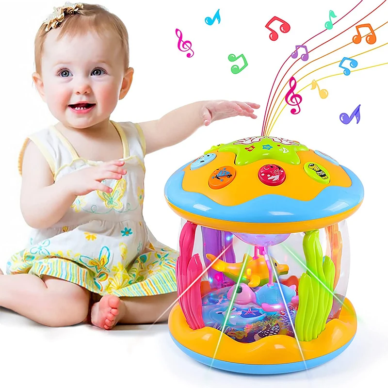 Infant Babies Ocean Rotating Light Up Musical Learning Toys Early Educational Toys for Toddlers 12-18 Months