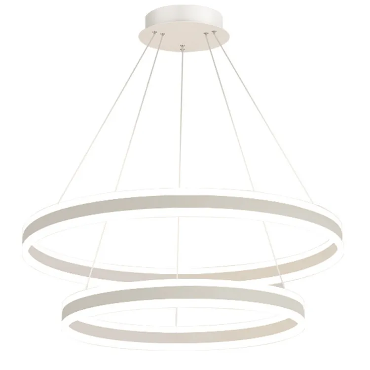Black Base 2 Ring Pendent LED Chandelier 60W Dimbeautiful Bedroom Living Room Isolated Driver Ce Rohs Round Led Ceiling Light
