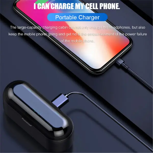  2000 мАч Power Bank светодиодный дисплей зарядным футляром BT 5 0 правда стерео наушники-вкладыши TWS с беспроводной Bluetooth наушники