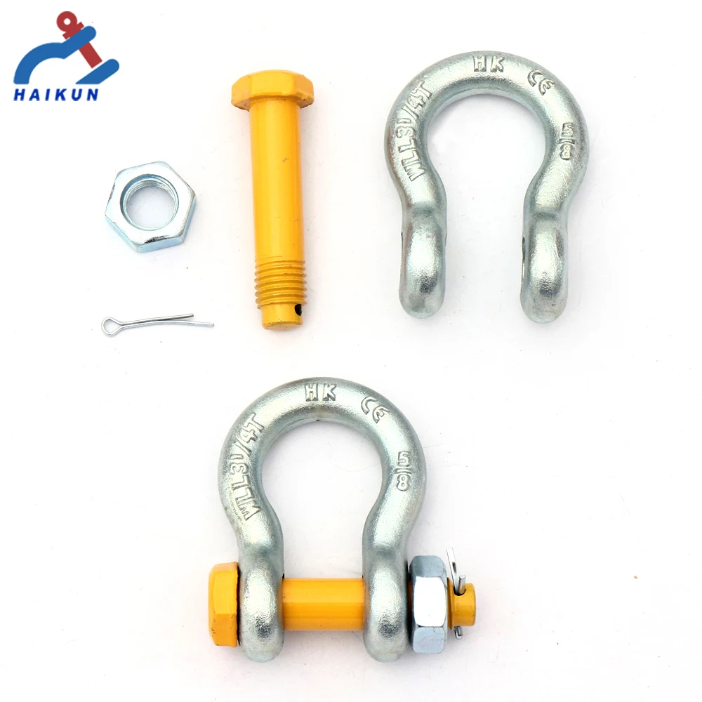 G2130 US Type Galvanized Safety Bolt And Nut Clevis Screw Pin Bow Shackle Anchor Shackle