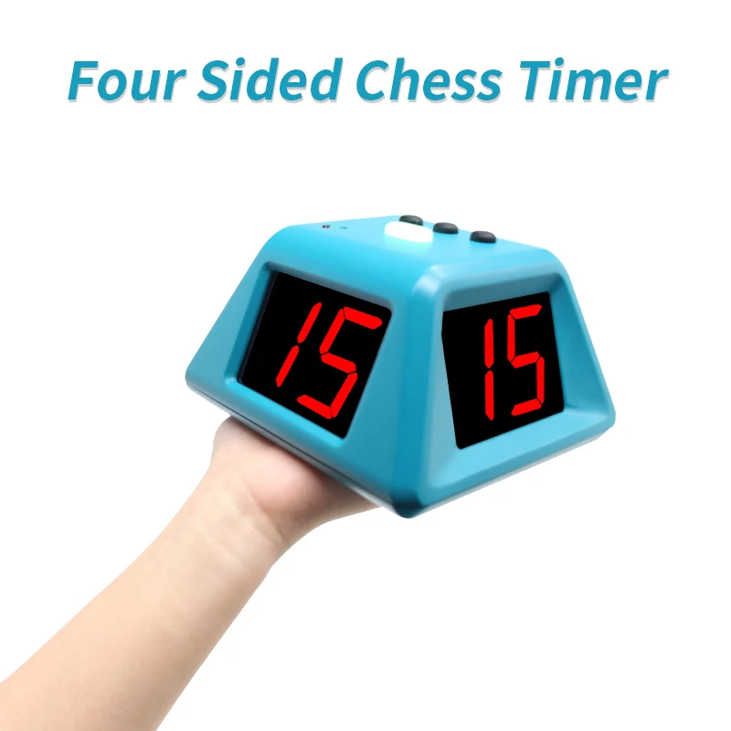 YIZHI Wireless Adjustable 4 Sides Digital Countdown LED Timer for Poker Chess Mahjong Board Game with Sound Reminder Shot Clock