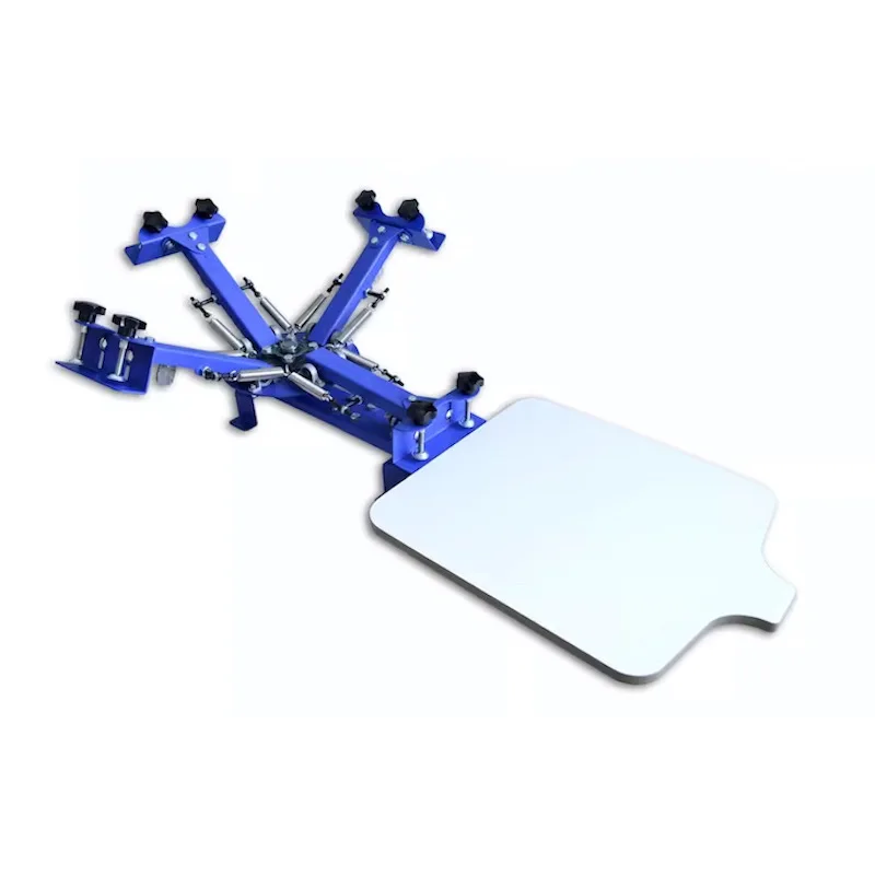 SPE-41M 4 color 1 station silk  screen printing equipment press machine single platen screen print carousel Desktop fixed type