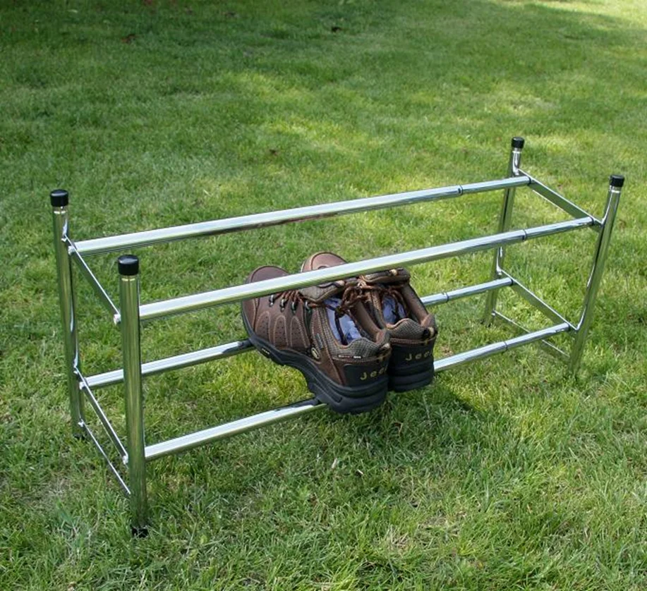 Extendable width metal shoe rack storage rack of shoe closets