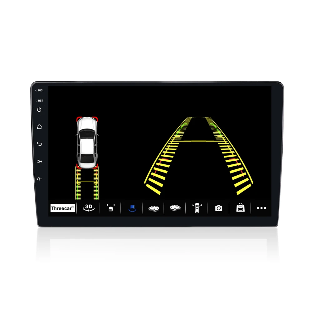 9 дюймов android10 2 + 32G радио 3D вокруг взгляда птицы 4 полосная автомобильная камера 360 градусов птичий глаз, принт грузовика, автобуса, камера